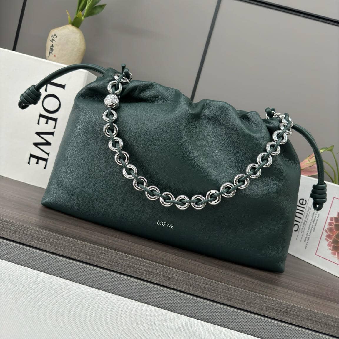 0018-Flamenco Metal Chain Lambskin (Snakeskin)